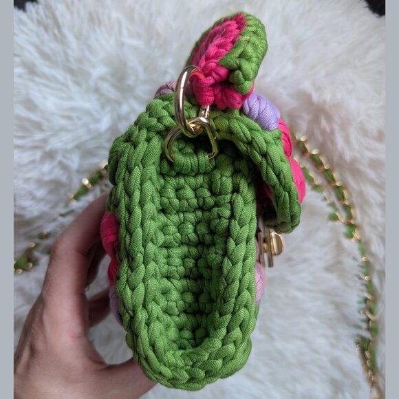 NEW Chunky Knit Crochet Crossbody Bag – Colorful, Unique & Handmade Look! - Picture 7 of 14